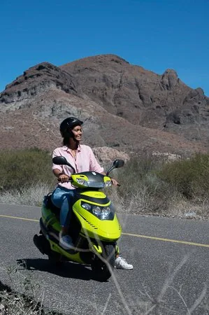Our rental scooter in La Paz